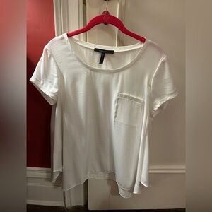BCBGMaxAzria White Short Sleeve Top with Pocket
